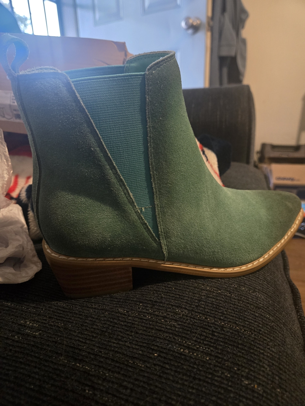 naughty monkey Green Suede Chelsea Ankle Boots